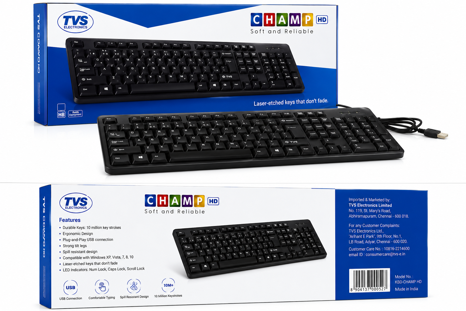 TVS Electronics Champ HD Wired USB Keyboard