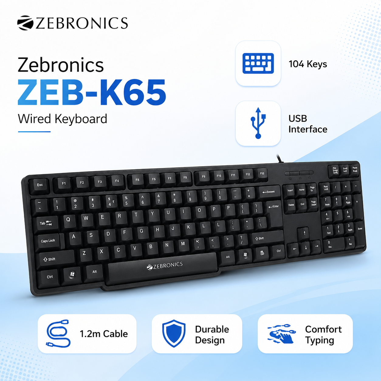 Zebronics ZEB-K65 Wired USB Keyboard